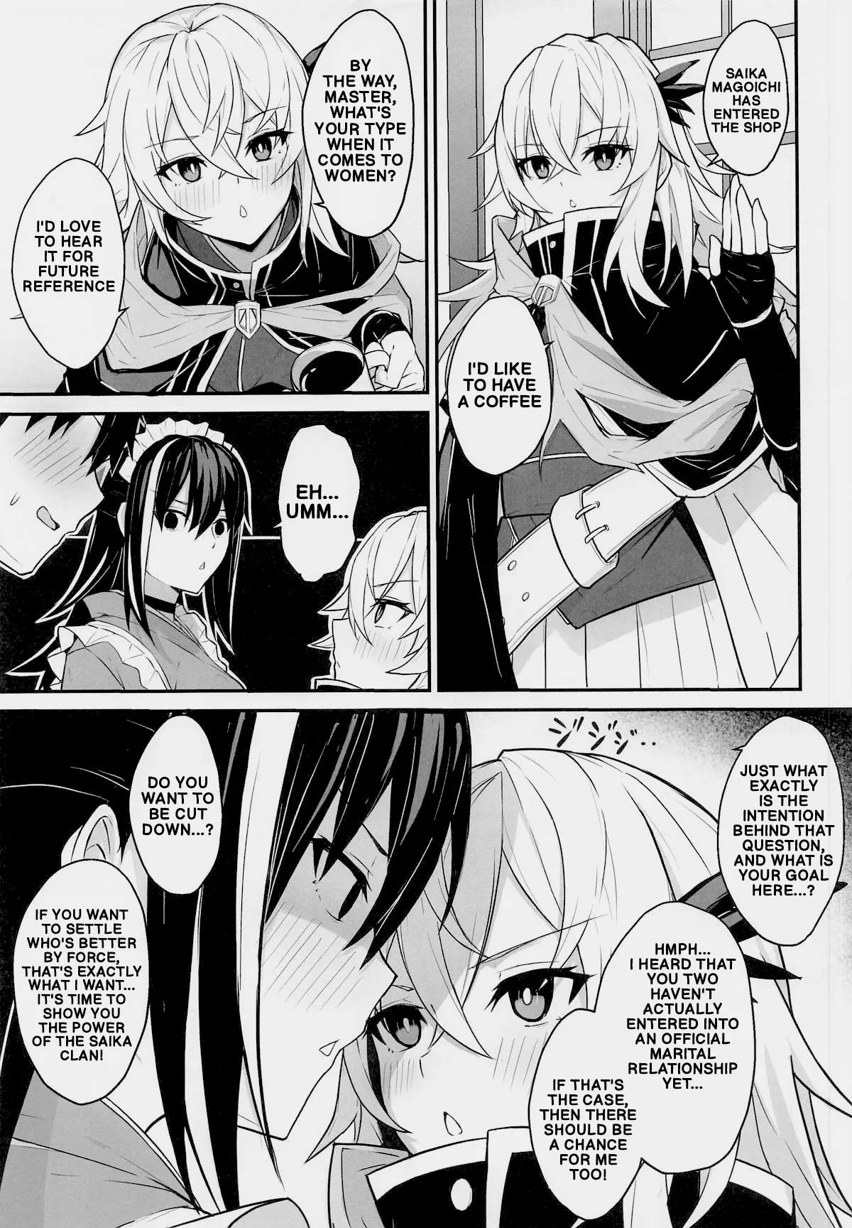 (C108) [Natsuzame] Gensai-chan to Love Love Kissaten Keiei | Running a Sweet, Lovey-Dovey Coffee Shop Side-by-Side with Gensai (Fate/Grand Order) [English] - Page 6
