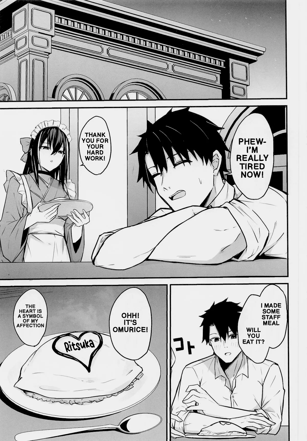 (C108) [Natsuzame] Gensai-chan to Love Love Kissaten Keiei | Running a Sweet, Lovey-Dovey Coffee Shop Side-by-Side with Gensai (Fate/Grand Order) [English] - Page 8