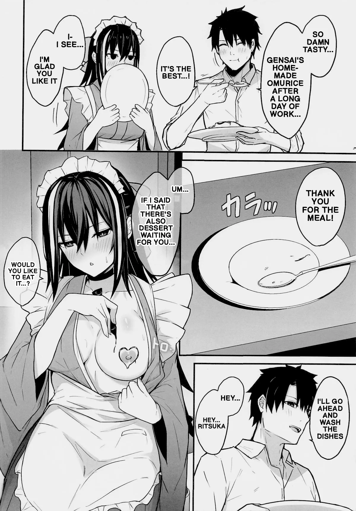 (C108) [Natsuzame] Gensai-chan to Love Love Kissaten Keiei | Running a Sweet, Lovey-Dovey Coffee Shop Side-by-Side with Gensai (Fate/Grand Order) [English] - Page 9