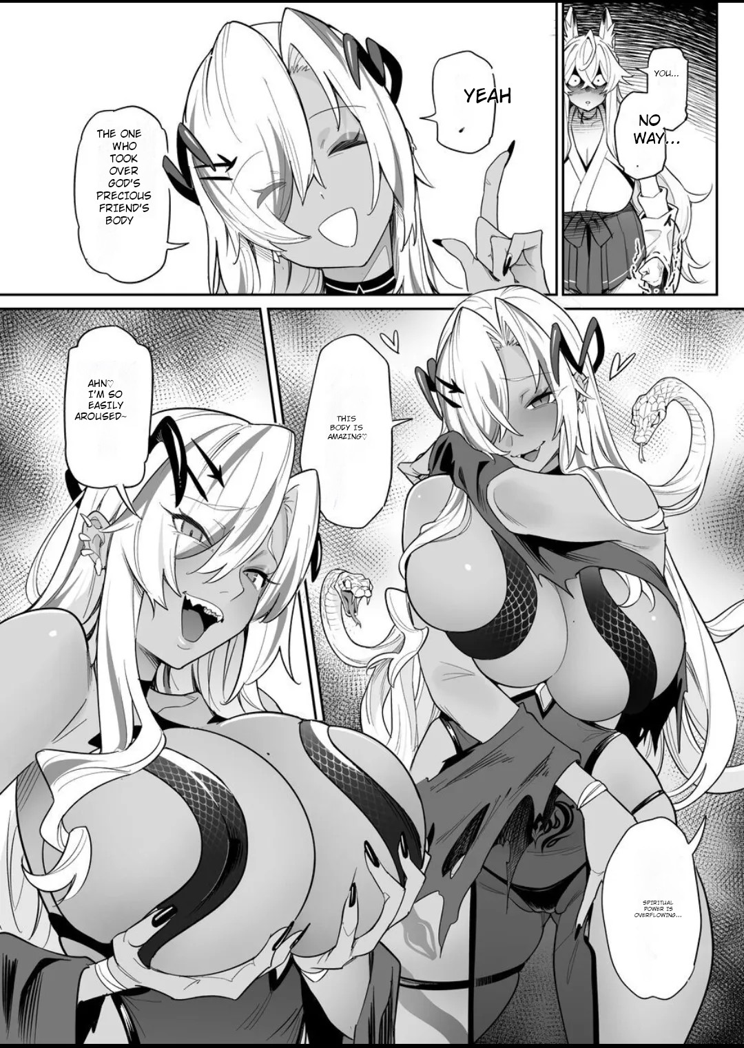 [Hyoui Lover (Ame no Machi)] Fallen Deity ~Venomous Fangs That Infect and Devour the Fox Goddess and the JK~ [English] [AI Translation] - Page 35