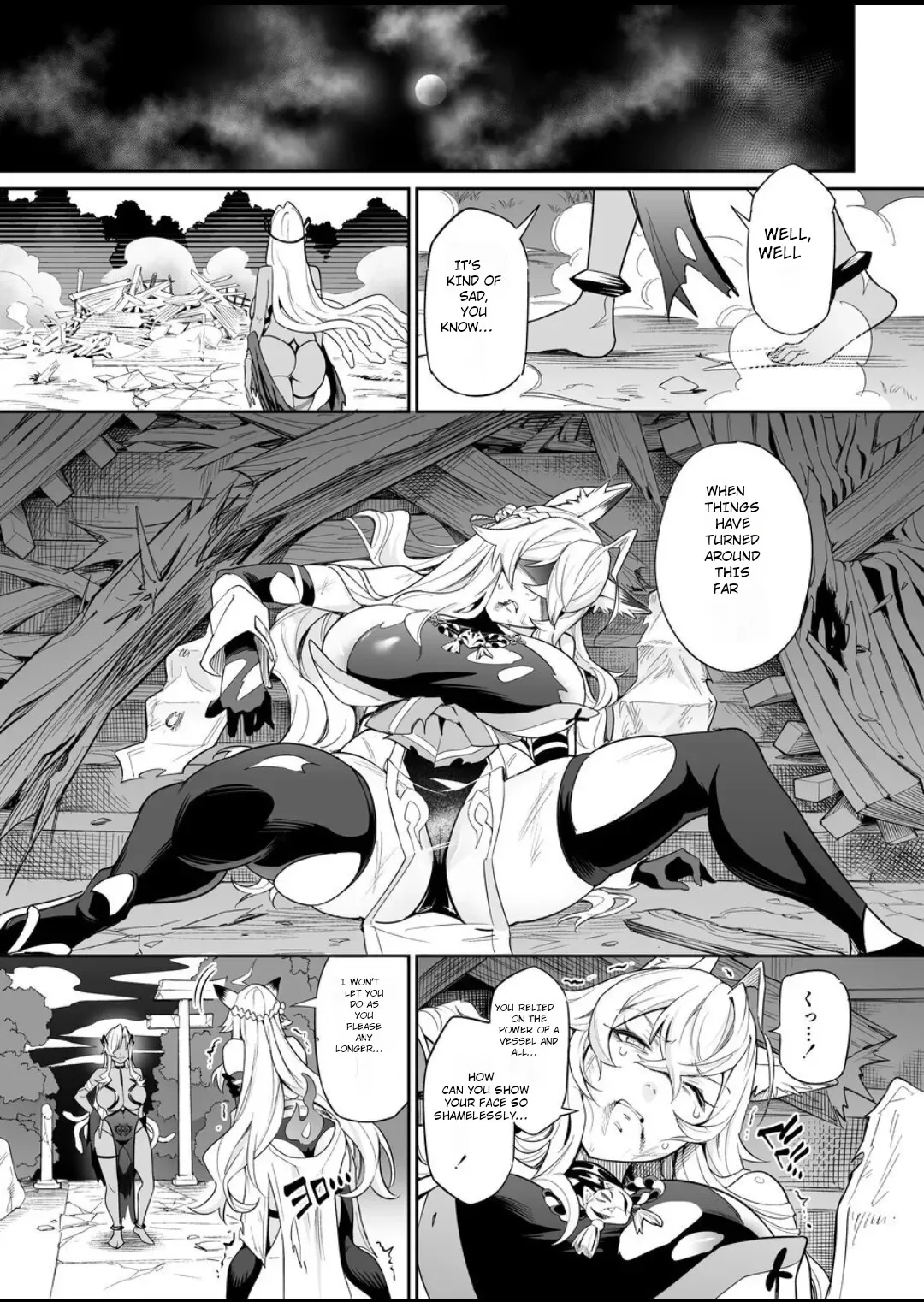 [Hyoui Lover (Ame no Machi)] Fallen Deity ~Venomous Fangs That Infect and Devour the Fox Goddess and the JK~ [English] [AI Translation] - Page 37
