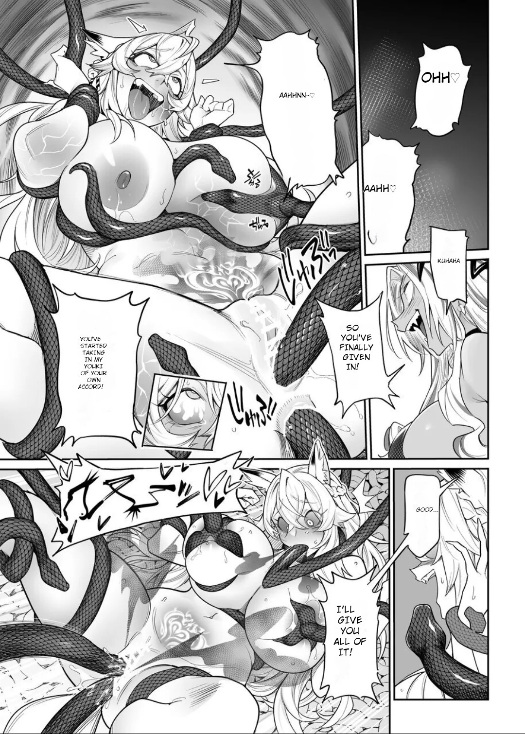 [Hyoui Lover (Ame no Machi)] Fallen Deity ~Venomous Fangs That Infect and Devour the Fox Goddess and the JK~ [English] [AI Translation] - Page 54