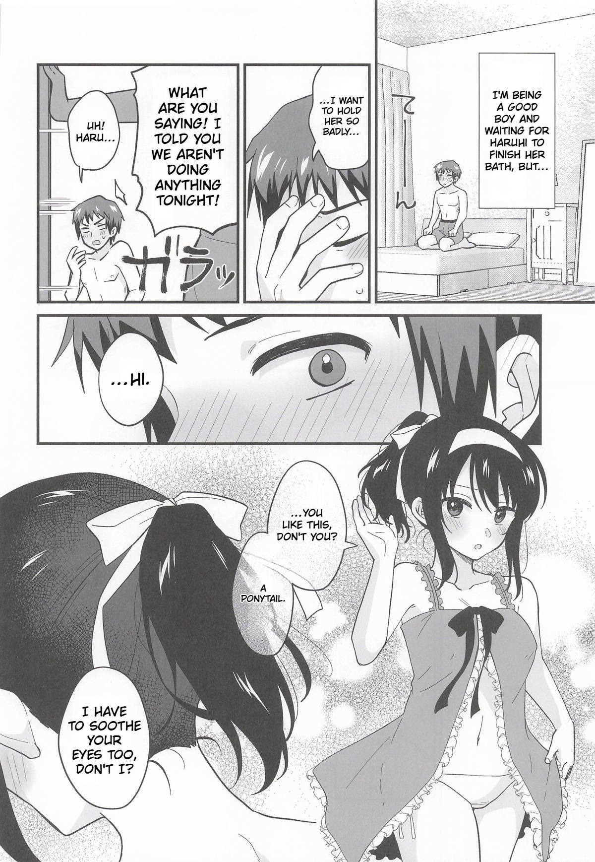 (C108) [Niwatoritowani (Taiki)] Amaete Ii wa yo  | It's ok to be spoiled a little (Suzumiya Haruhi no Yuuutsu) [English] [CCCdoujins Translations] - Page 15