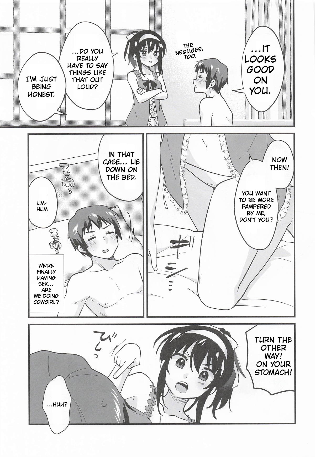 (C108) [Niwatoritowani (Taiki)] Amaete Ii wa yo  | It's ok to be spoiled a little (Suzumiya Haruhi no Yuuutsu) [English] [CCCdoujins Translations] - Page 16